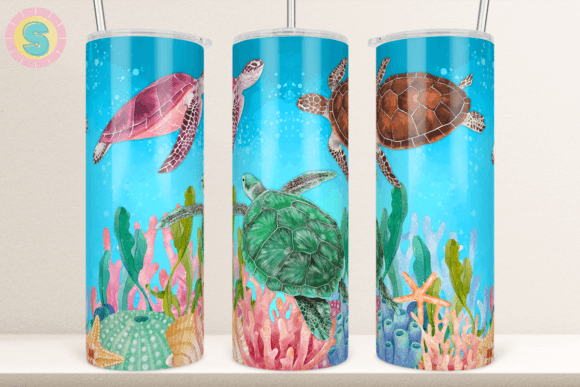 20Oz Sea Turtles Tumbler Wrap