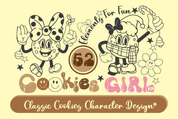 52 COOKIES-GIRL Character Elements SVG