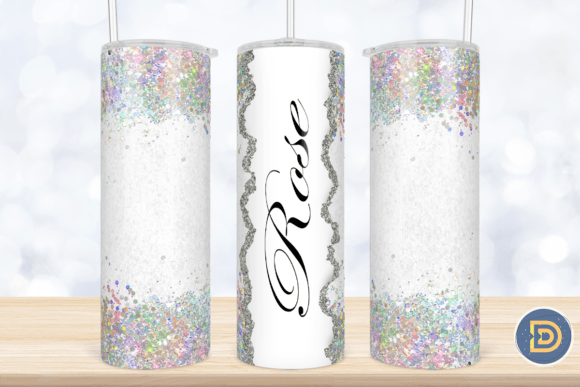 Add Name Holographic Glitter Tumbler PNG