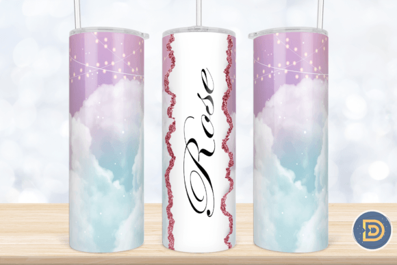 Add Your Text Sky Clouds Stars Tumbler