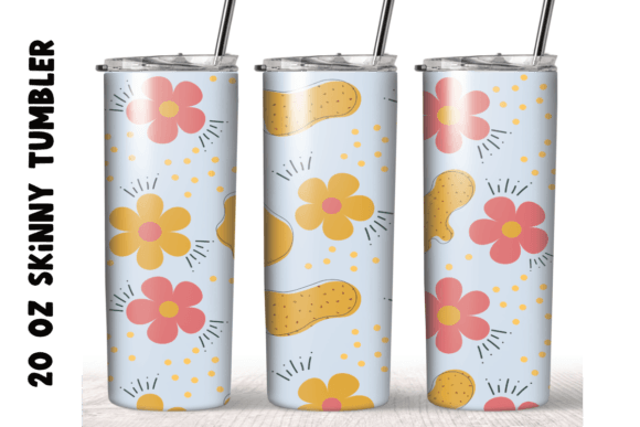 Boho Flowers 20oz Skinny Tumbler Wrap