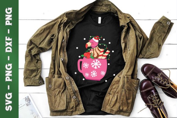 Christmas Cute Flamingo in Winter Cup