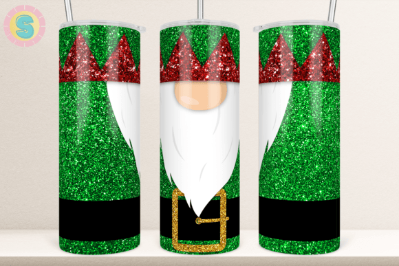 Christmas Elf Glitter 20Oz Tumbler Wrap