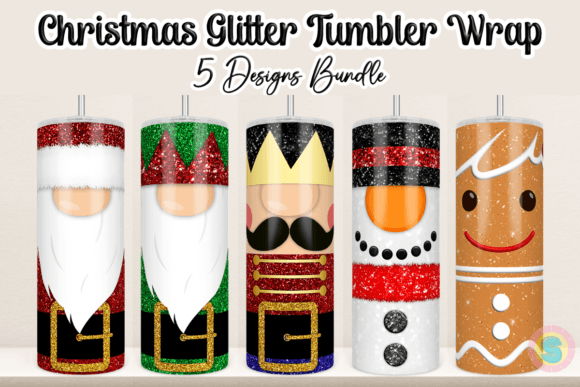 Christmas Glitter Tumbler Bundle PNG