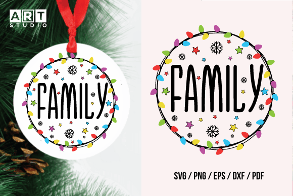 Christmas Round Ornament Sign SVG