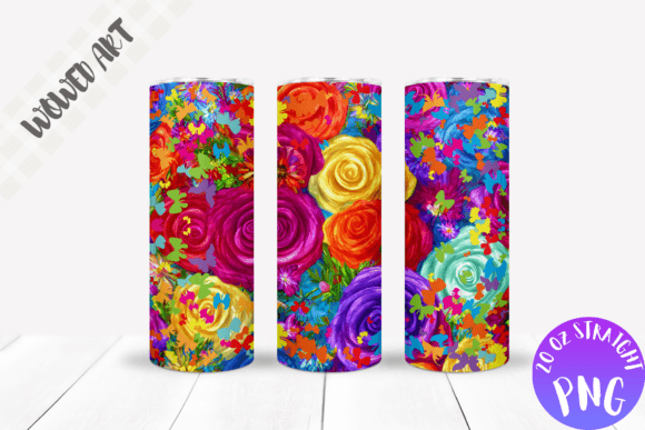 Colored Roses 20oz Skinny Tumbler Wrap