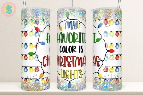 Colorful Christmas Lights Tumbler Wrap