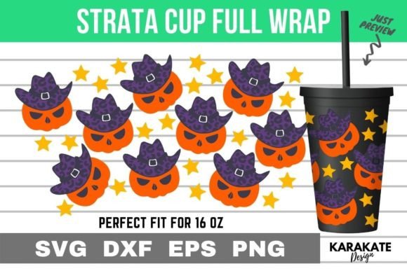 Cowboy Pumpkin, 16 Oz Strata Cup Wrap SV