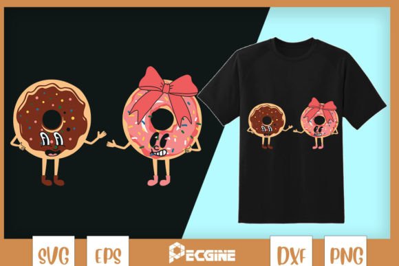 Donut Couple Valentine SVG