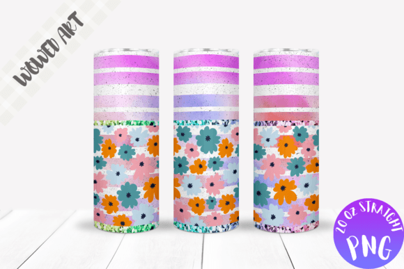 Flower Pattern 20 Oz Skinny Tumbler Wrap