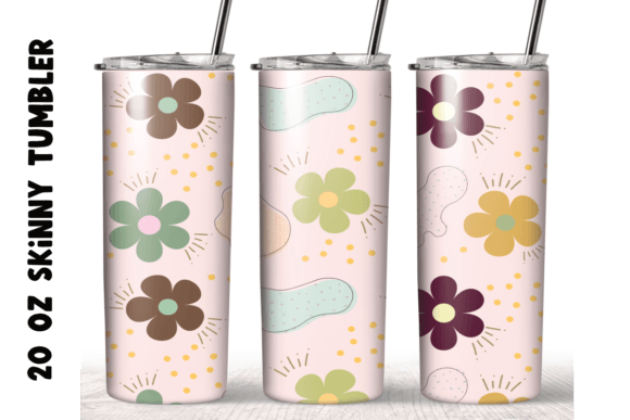 Flowers Boho 20oz Skinny Tumbler Wrap