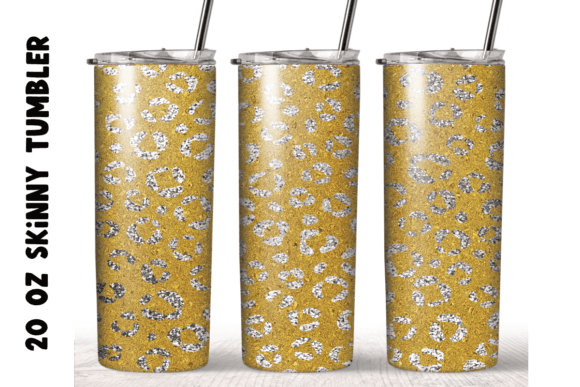 Gold Glitter Leopard Tumbler Wrap