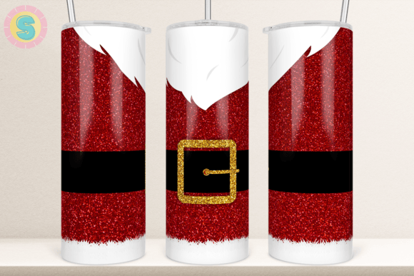 Santa Claus Glitter Tumbler Sublimation