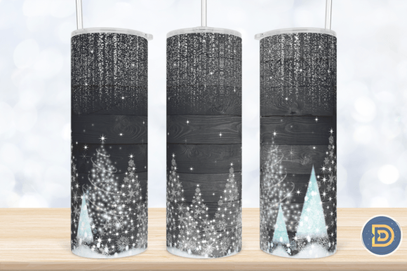 Sparkling Christmas Trees Tumbler Wrap