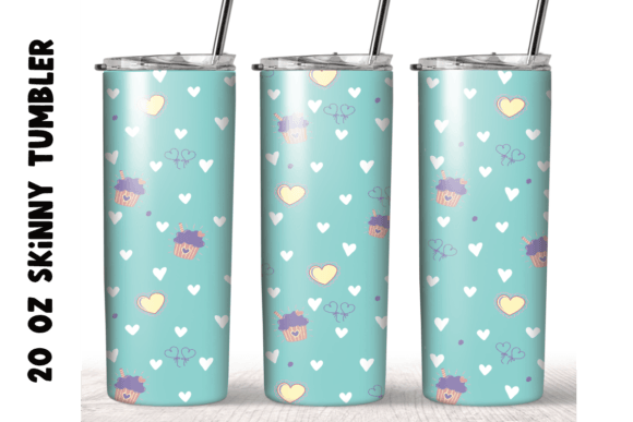 Valentines Candy Heart Wrap 20oz Tumbler